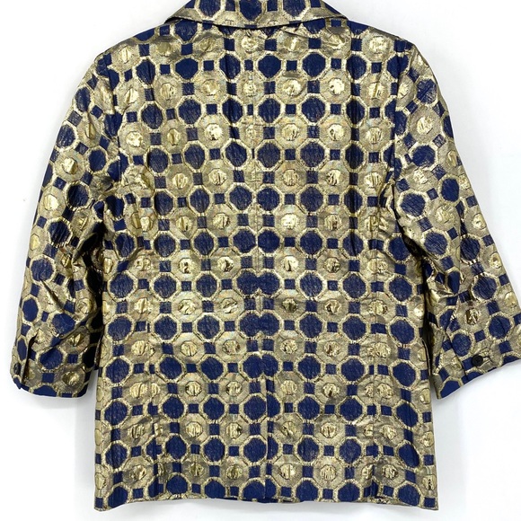 💕SALE💕 Marni Metallic Gold Blue Blazer - Picture 4 of 7